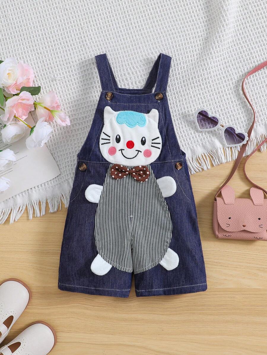 SHEIN Baby Boy Cartoon Graphic Overall Jumpsuit - Multicolor - View 1