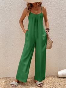 Breezaya Solid Wide Leg Cami Jumpsuit