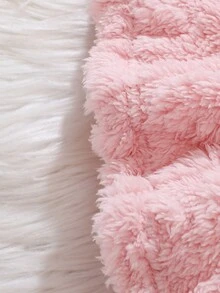 Bebé niña Vestido ribete con fruncido de peluche sin bolso - Rosa - Ver 8