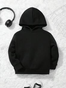 SHEIN 男小童熊和字母圖案連帽衫