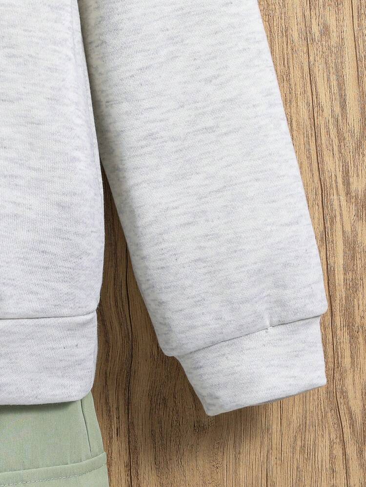 Tween Boy 1pc Hoodie & 1pc Flap Pocket Vest Jacket & 1pc Cargo Pants