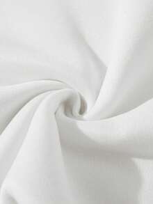 SHEIN Unity 大碼貓印花加絨內裏運動衫 - 白色 - 查看 3