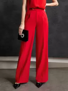 MOTF PREMIUM 按折痕西裝褲 - 紅色 - 查看 9