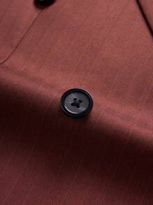 Manfinity Mode Men 1pc Double Breasted Blazer - Burgundy - View 4