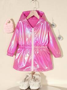 女嬰拉鏈開襟連帽外套