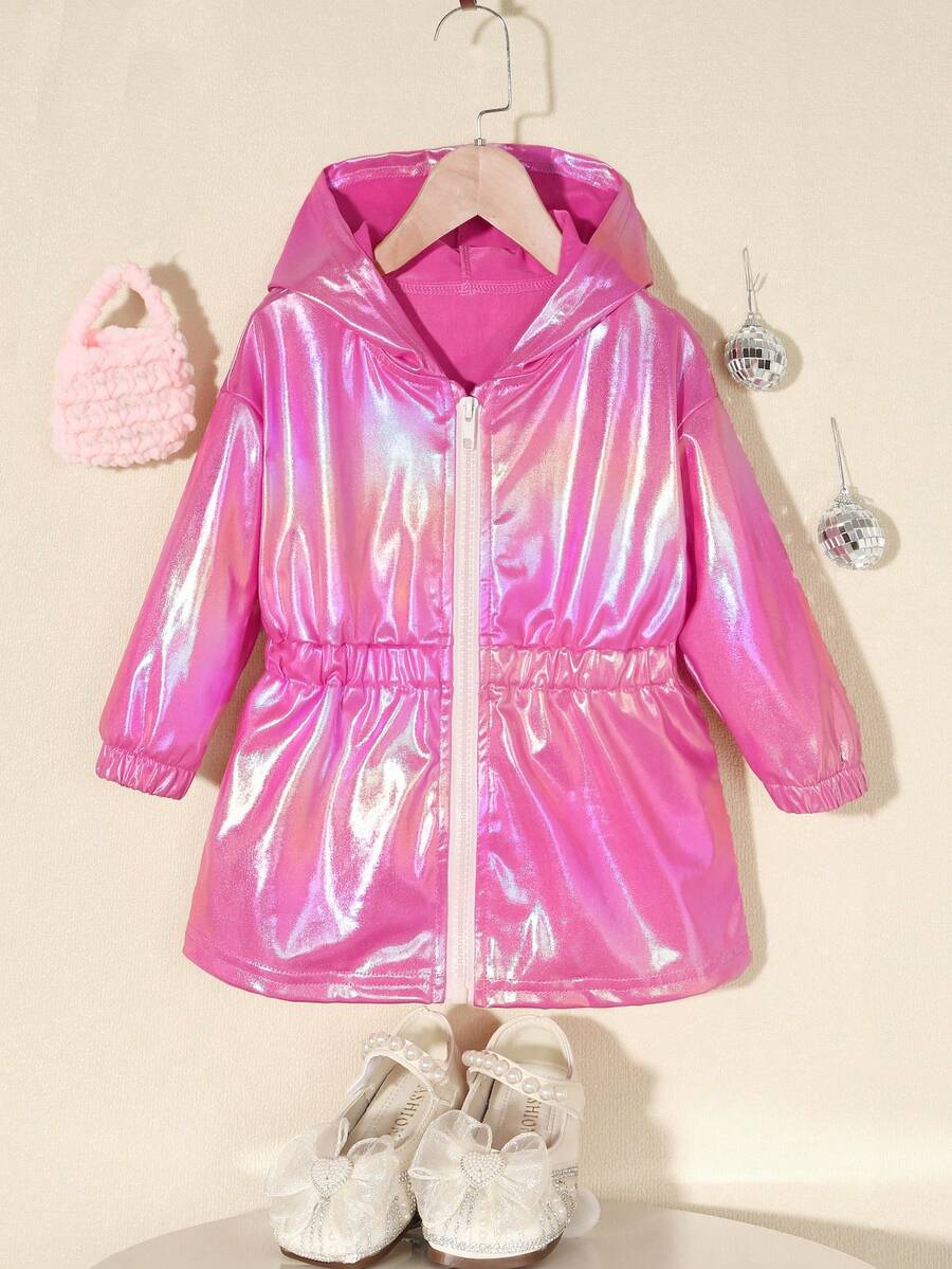 女嬰拉鏈開襟連帽外套