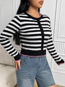 Lunelith SHEIN Lunessa Pull Court À Rayures