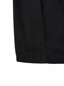 SHEIN Clasi 大碼雙排釦褶皺細節外套 - 黑色 - 查看 7
