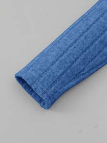 SHEIN Leap Crew Tween Boy Letter Patched Detail Ribbed Knit Tee - Royal Blue - View 3