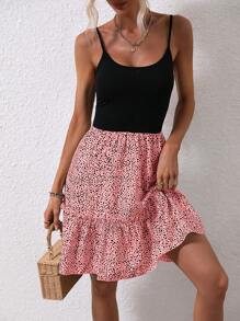 Breezaya 斑點印花荷葉邊吊帶洋裝 - 粉色 - 查看 1