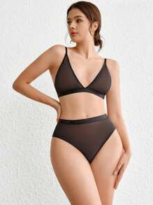 Ocili Leisure Letter Graphic Tape Brief - Black - View 5