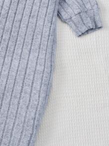 SHEIN Leap Crew Teen Girl Button Front Jacket & Tank Dress - Baby Blue - View 3