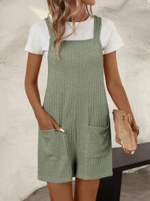 SHEIN LUNE 雙口袋背帶連體短褲不帶T恤