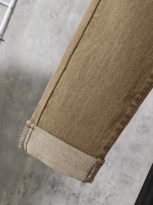 SHEIN Young Boy Casual Distressed Angled Pocket Denim Jeans Boys Casual Pantsboys Brown Pantskhaki Pants For Kidskhaki Pants For Boyskids Clothes Boys Pants