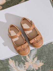 Girls' Autumn & Winter Retro Pu Leather Shoes, British Style, All-match Flat Shoes For Children - Brown - View 6