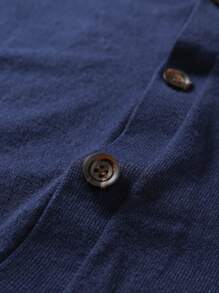 Manfinity Mode Men's Casual Solid Color Cardigan, Versatile For Autumn/Winter