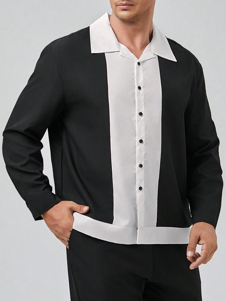 Men Plus Two Tone Shirt & Pants