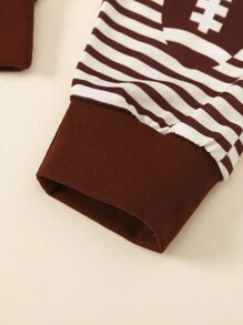 男嬰條紋圖案連身背心和運動褲&帽 - 彩色 - 查看 5