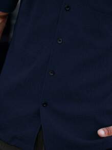 Manfinity Homme Men Solid Button Up Pocket Patched Shirt - Royal Blue - View 8