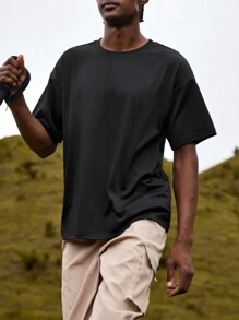 In My Nature Men Letter Graphic Outdoor Tee - Black - View 2