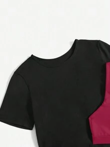 Studio SHEIN Sport 3 قطع مجموعة تمارين رياضية للسيدات شاملة على صدرية رياضية وبلوزة وبنطال للاحتفال برأس السنة الصينية الجديدة