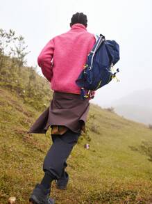 In My Nature Men Zip Half Placket Teddy Sweatshirt