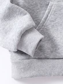 Ragazza Tween Felpa con cappuccio monocolore con tasca a marsupio