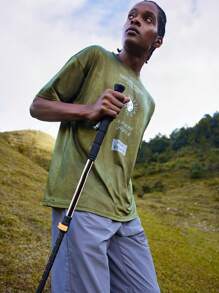 In My Nature 男士字母圖案帶扣細節T恤 - 綠色 - 查看 3