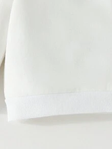 SHEIN 男嬰人物和字母圖案連帽衫