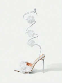 SheIn BAE Women's High Heeled Sandals - White - View 2