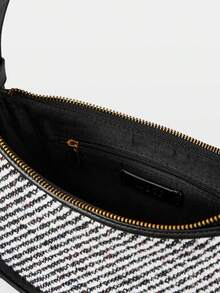 MOTF PREMIUM 粗花呢人造皮革單肩包 - 黑與白 - 查看 7