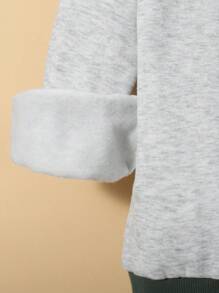 SHEIN Bộ 2 món cho bé trai tuổi teen, áo nỉ cổ tròn in họa tiết và quần nỉ màu trơn, chất liệu dày dặn. - Xám - Xem 13