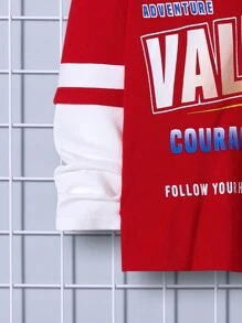 SHEIN Tween Boy Slogan Graphic 2 In 1 Polo Shirt