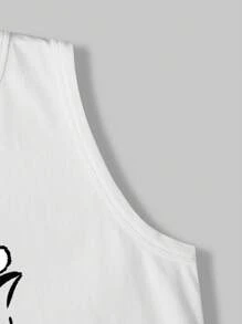 courtnaysketches Christmas Cat Print Tank Top - White - View 4