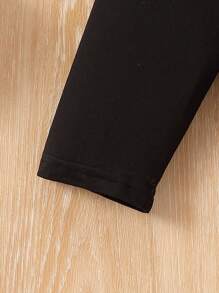 SHEIN Tween Girl Star Print Hooded Sweatshirt & Leggings - Hot Pink - View 5