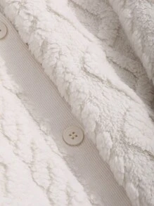 DAZY Bata de franela de hombros caídos, forrada de felpa, para otoño e invierno