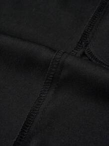 SHEIN Clasi 大碼雙排釦褶皺細節外套 - 黑色 - 查看 8