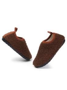 Trẻ em Ấm áp Dép đi trong nhà Với Chống trượt Đế Và Sang trọng Bên trong Lót - màu nâu - Xem 5