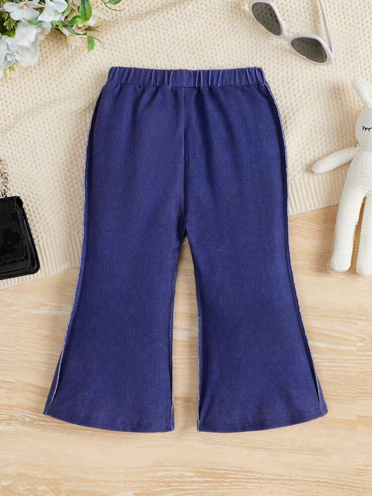 Baby Girl Seam Detail Flare Leg Pants