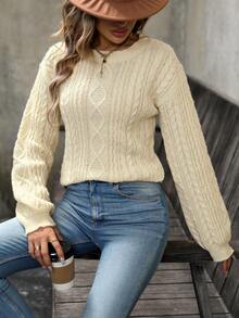 SHEIN LUNE Maglione in maglia a trecce spalle cadenti