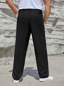 Manfinity Homme Men Plus Solid Slant Pocket Suit Pants - Black - View 2