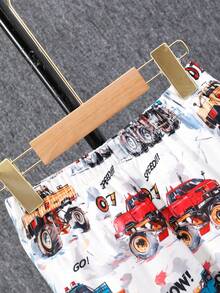 SHEIN 男小童汽車和字母圖案連帽衫和運動褲 - 彩色 - 查看 4