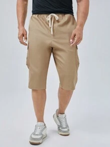 GENTILAND Men Plus Flap Pocket Side Cargo Pants - Khaki - View 6