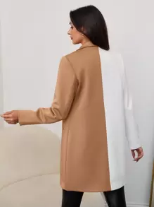 EURMUSE Notched Lapel Double-breasted Blazer - Multicolor - View 2