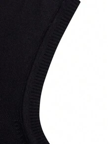 EURMUSE Men Solid Sweater Vest Without Shirt - Black - View 6