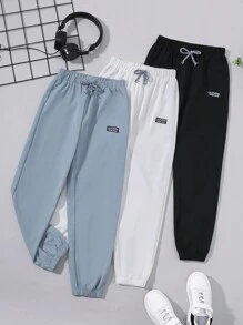 SHEIN 青少年男孩休閒日常長褲 - 彩色 - 查看 1