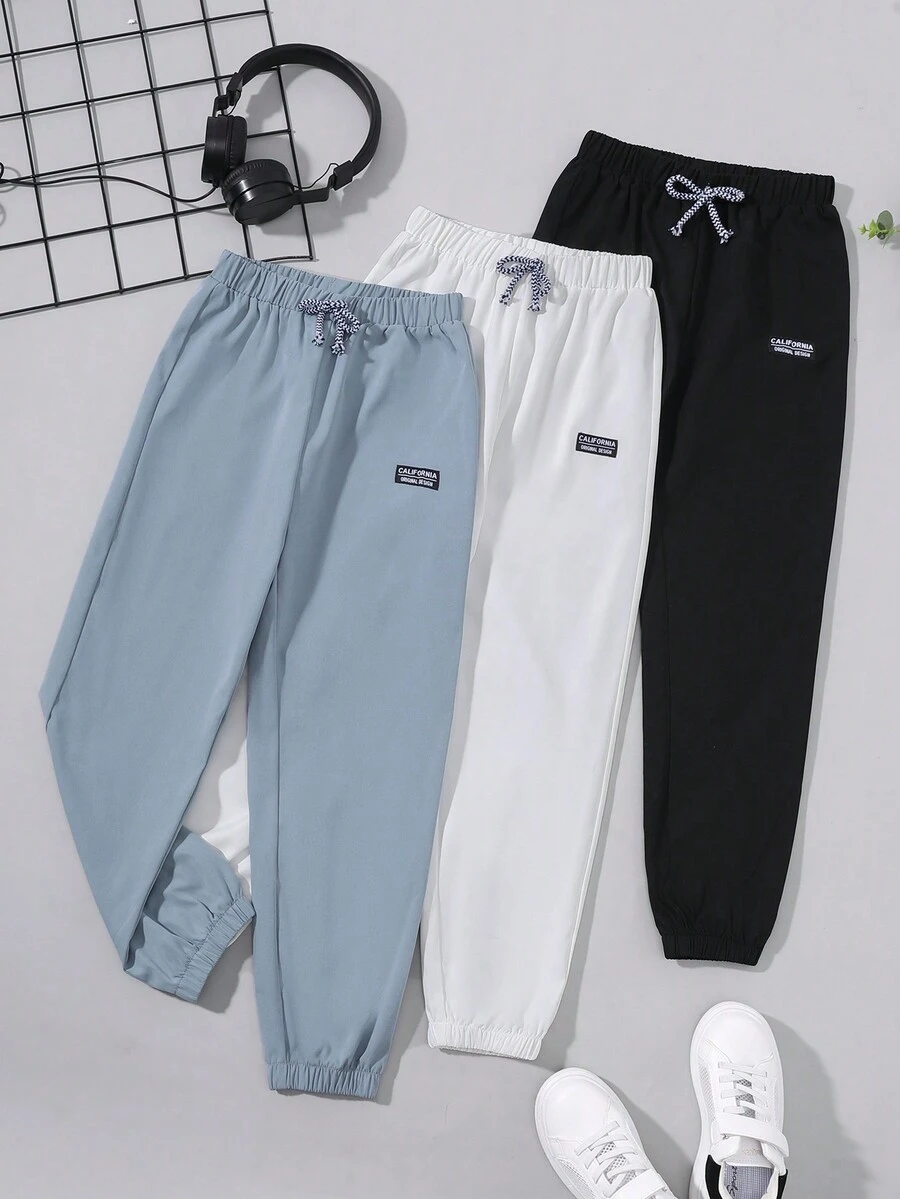 SHEIN 青少年男孩休閒日常長褲 - 彩色 - 查看 1
