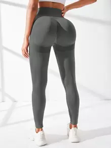 SHEIN Sport Studio Barwione legginsy sportowe z szerokim pasem