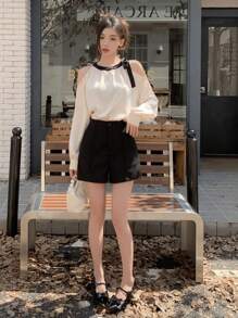 DAZY Solid Wide Leg Shorts
