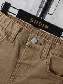 SHEIN Young Boy Casual Distressed Angled Pocket Denim Jeans Boys Casual Pantsboys Brown Pantskhaki Pants For Kidskhaki Pants For Boyskids Clothes Boys Pants